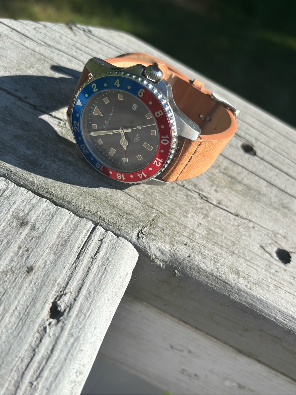 Men's Silver and Blue Watch